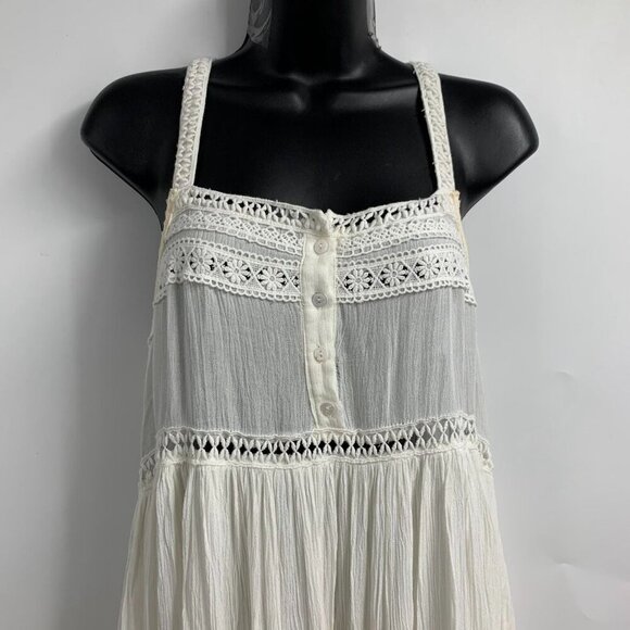 Vici Women's Pucker Up Plisse Embroidered Crochet Maxi Dress Size M‎ - Picture 5 of 12